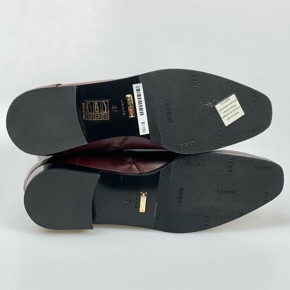 NIB GUCCI Red Burgundy Rosie Strap GG Logo Size 37 Bootie Boots - Picture 7 of 13